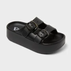 Kids' Falda EVA Double Strap Platform Slides - art class™ Black 4