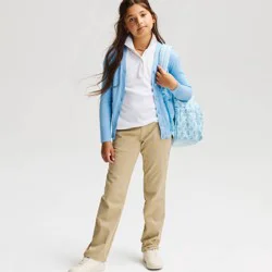 Girls' Long Sleeve Uniform Cardigan - Cat & Jack™ Light Blue M