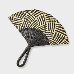 Straw Woven Hand Fan - A New Day™ Black