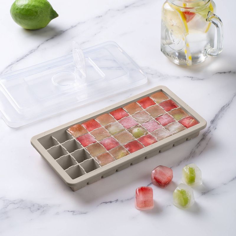 slide 5 of 5, Cook With Color Silicone Ice Tray Beige, 1 ct