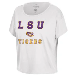 NCAA LSU Tigers Women's White T-Shirt - M