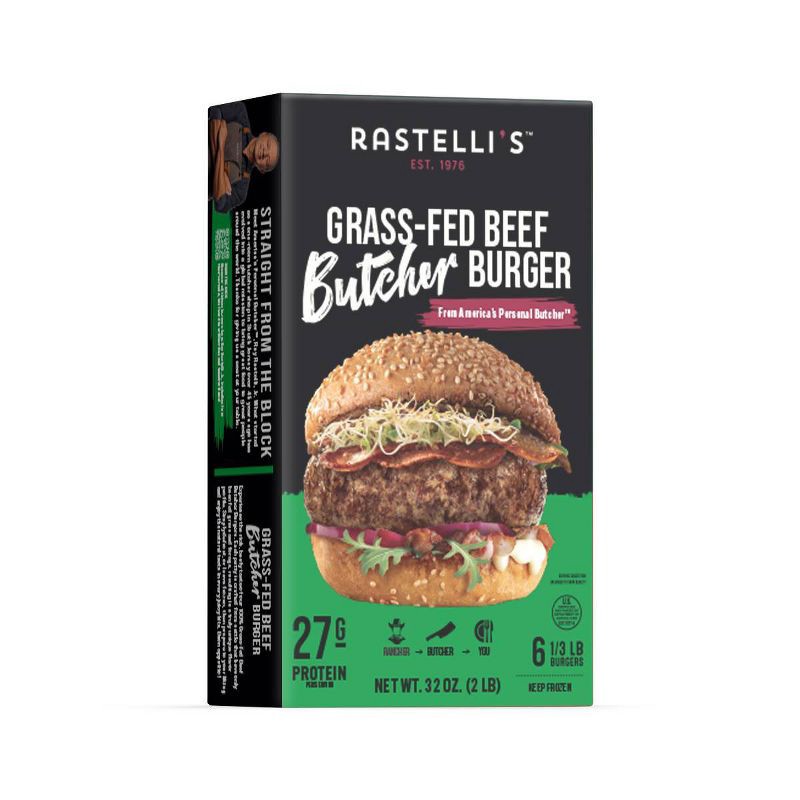 slide 1 of 2, Rastelli's Est. 1976 Rastelli's Grass-Fed Beef Butcher Burger - 2lbs/6ct, 6 ct; 2 lb