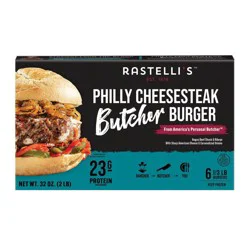 Rastelli's Est. 1976 Rastelli's Angus Chuck & Ribeye Philly Cheesesteak Butcher Burger - 2lbs/6ct