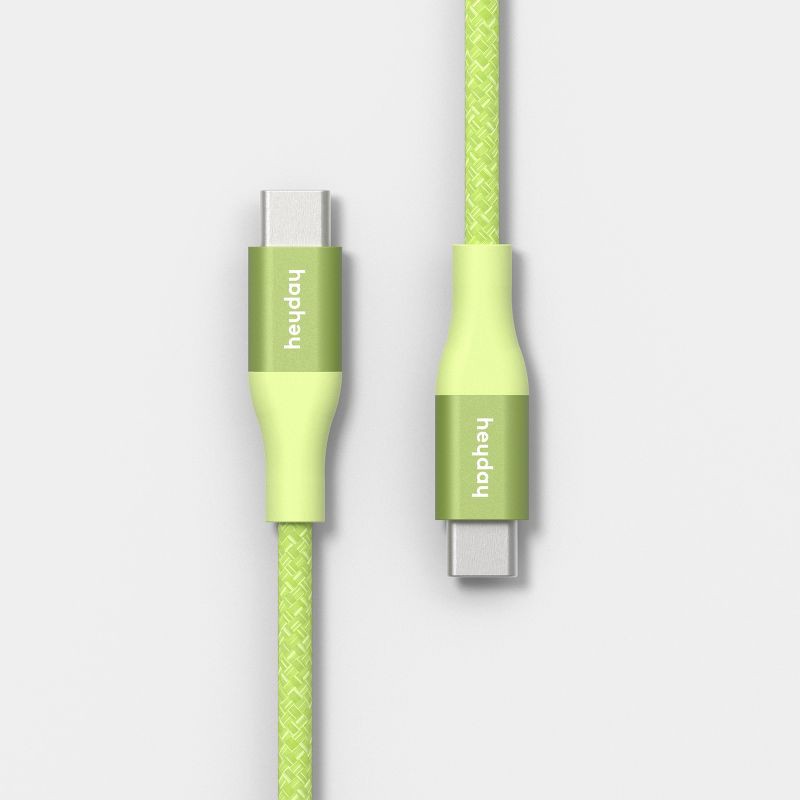 slide 1 of 6, 6' USB-C to USB-C 240W Fast Charging Braided Cable - heyday™ Lime Zest, 1 ct