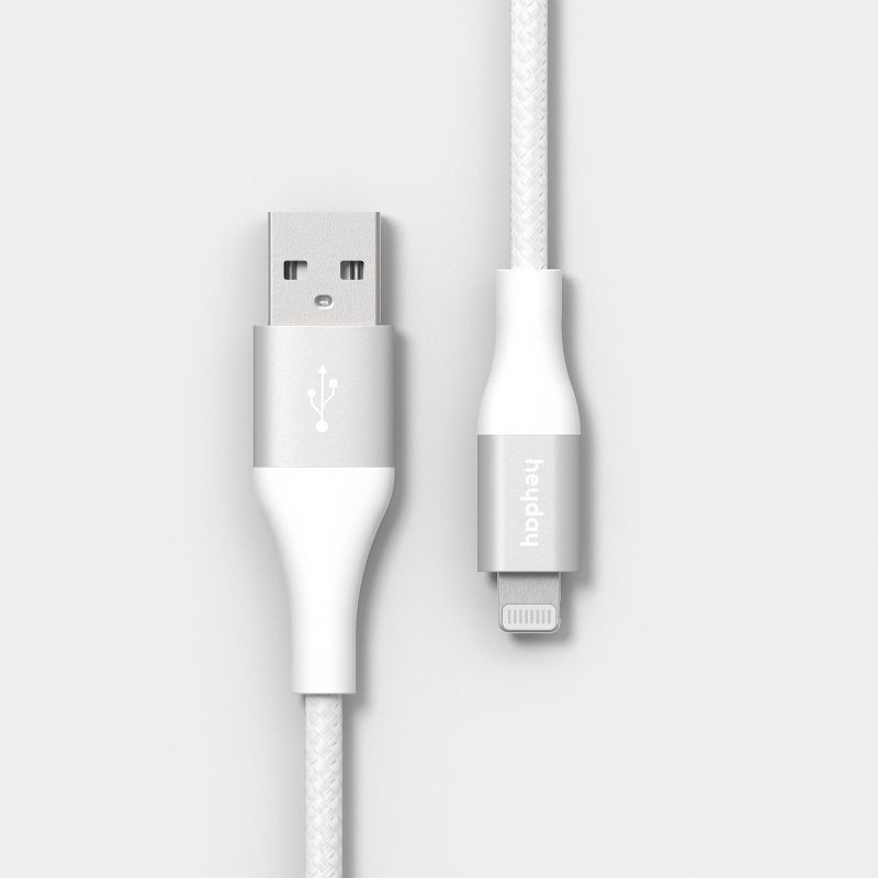 slide 1 of 6, 4' USB-A to Lightning Braided Cable - heyday™ White, 4 ft