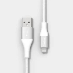4' USB-A to Lightning Braided Cable - heyday™ White