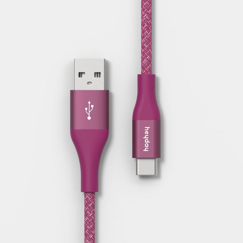 slide 1 of 6, 4' USB-A to USB-C Braided Cable - heyday™ Velvet Plum, 4 ft