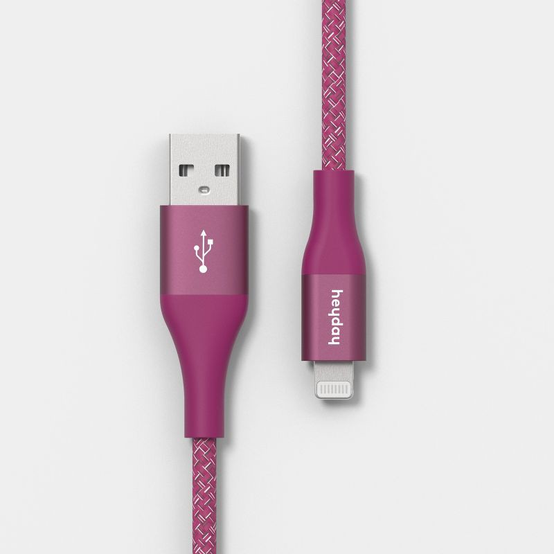 slide 1 of 6, 4' USB-A to Lightning Braided Cable - heyday™ Velvet Plum, 4 ft