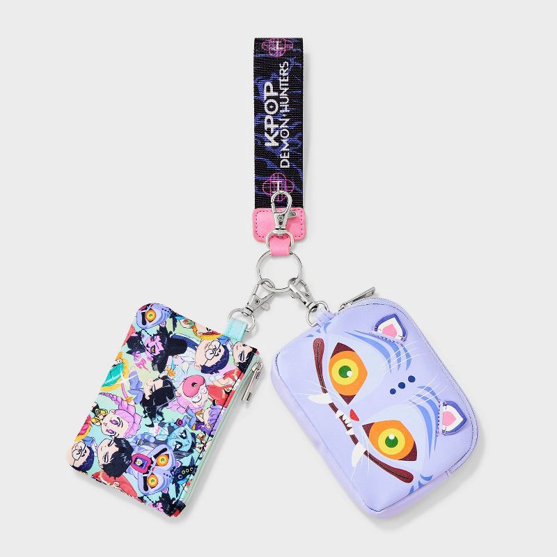 slide 1 of 5, Girls' KPop Demon Hunters 2pc Wristlet Pouch, 2 ct
