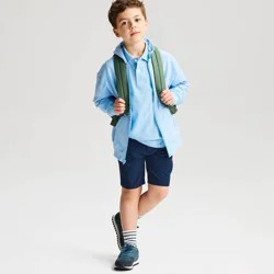 Boys' French Terry Zip-Up Hoodie Uniform Sweatshirt - Cat & Jack™ Light Blue S