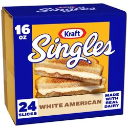 Kraft Singles Sliced American White Cheese - 16oz / 24ct