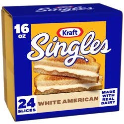 Kraft Singles Sliced American White Cheese - 16oz / 24ct