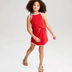 Girls' 2pc Solid Terry Cover-Up - Cat & Jack™ Red/White XS