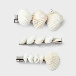 Shell Hair Barrette Set 3pc - A New Day™ Gold