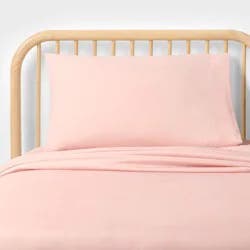 Twin Kids' Heather Microfiber Sheet Set Pink - Pillowfort™