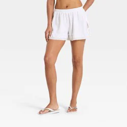 Women's Tie-Front Pull-On Shorts - A New Day™ White L