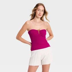 Women's Hardware Tube Top - A New Day™ Pink S
