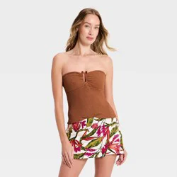 Women's Hardware Tube Top - A New Day™ Brown XS