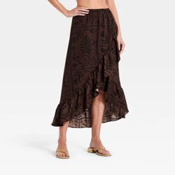 Women's Beachy Keen Maxi Skirt - A New Day™ Brown L