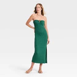 Women's Textured Knit Maxi Dress - A New Day™ Teal Green M