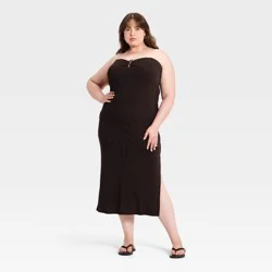 Women's Textured Knit Maxi Dress - A New Day™ Brown XXL