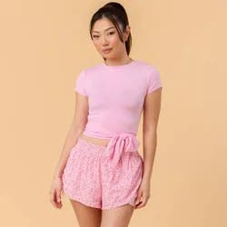 Blogilates Women's Mommy & Me Bow Back T-Shirt - Light Pink XL