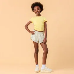 Blogilates Girls' Mommy & Me Bow Back T-Shirt - Yellow XS