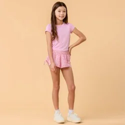 Blogilates Girls' Mommy & Me Bow Back T-Shirt - Light Pink M