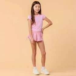 Blogilates Girls' Mommy & Me Bow Back T-Shirt - Light Pink XL