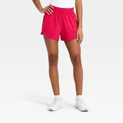 Women's Active Light Woven High-Rise Shorts 3" - All In Motion™ Red XL