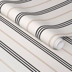 Thin Gray and Tan Ticking Stripe Peel and Stick Wallpaper - Threshold™