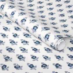 Floral Stamp Blue Peel and Stick Wallpaper - Threshold™