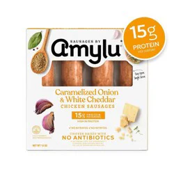 Amylu Foods Caramelized Onion & White Cheddar Chicken Sausage - 12oz