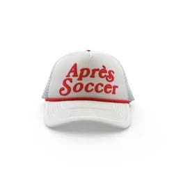 Talisman Après Soccer White and Red Foam Trucker Hat
