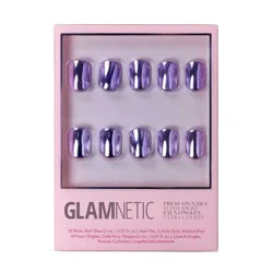 Glamnetic Fake Nails - Lilac Steel - 30ct - Ulta Beauty: Square Shape, Metallic Finish, ABS Material