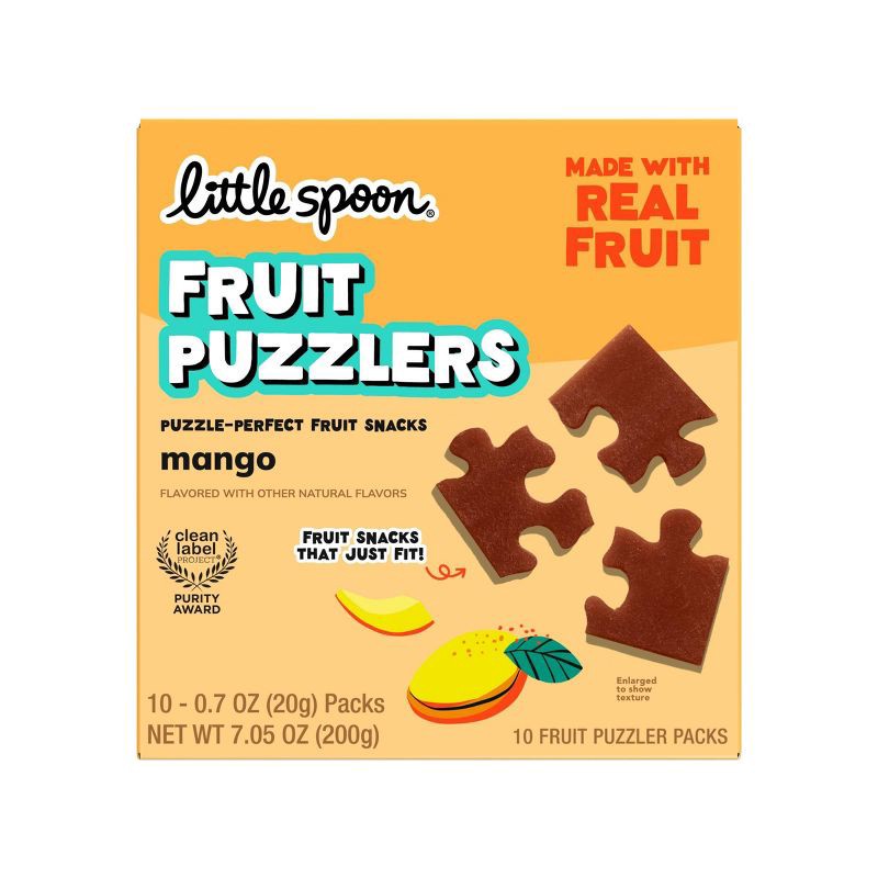 slide 1 of 7, Little Spoon Kids' Fruit Puzzlers Mango Fruit Snacks Made with Real Fruit - 7.05 oz/10ct, 7.05 oz, 10 ct