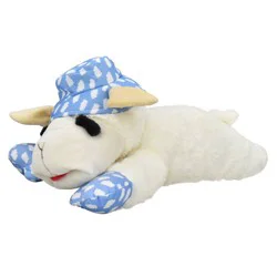 Multipet Jumbo Lamb Chop with Cloud Bucket Hat Dog Interactive Plush Toy - Blue/White