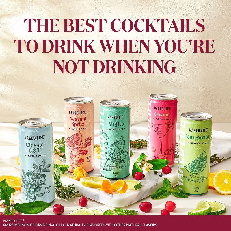 slide 5 of 6, NAKED LIFE Non-Alcoholic Cosmo - 4pk/8.4 fl oz Cans, 4 ct; 8.4 fl oz