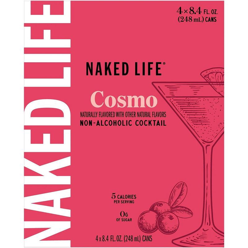 slide 6 of 6, NAKED LIFE Non-Alcoholic Cosmo - 4pk/8.4 fl oz Cans, 4 ct; 8.4 fl oz