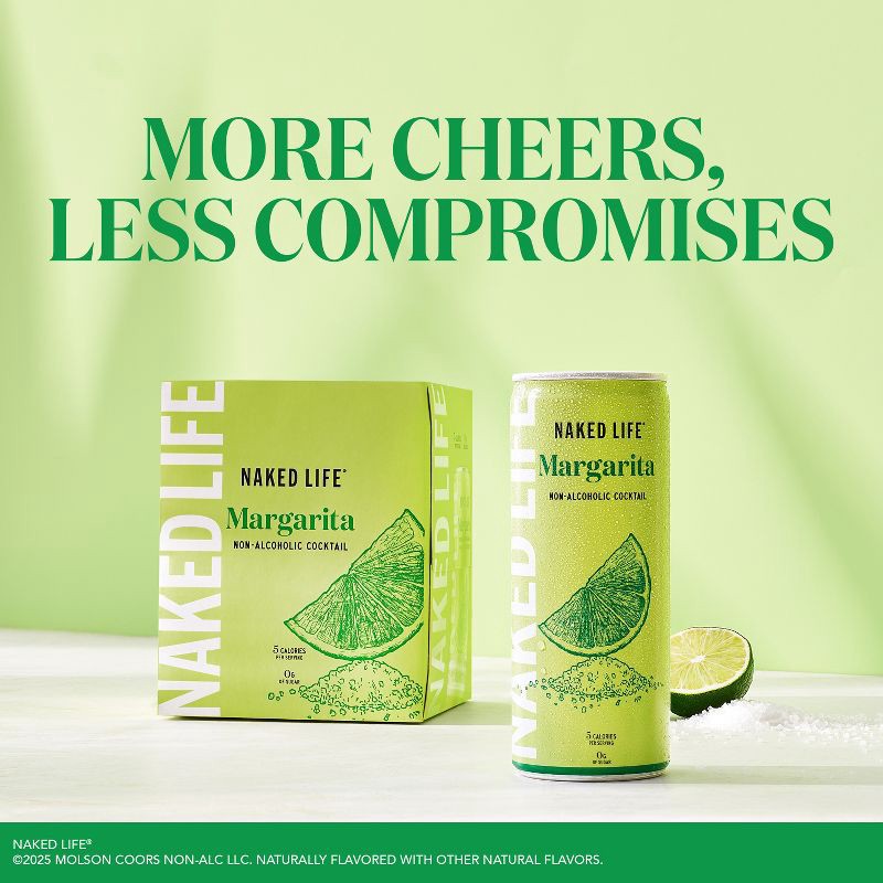 slide 3 of 6, NAKED LIFE Non-Alcoholic Margarita - 4pk/8.4 fl oz Cans, 4 ct; 8.4 fl oz