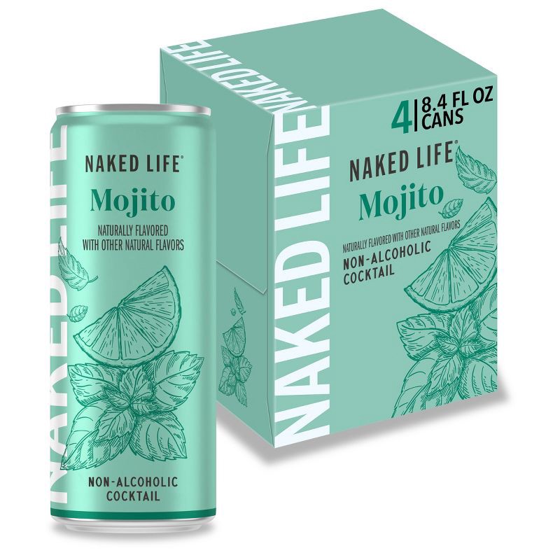 slide 1 of 6, NAKED LIFE Non-Alcoholic Mojito - 4pk/8.4 fl oz Cans, 4 ct; 8.4 fl oz