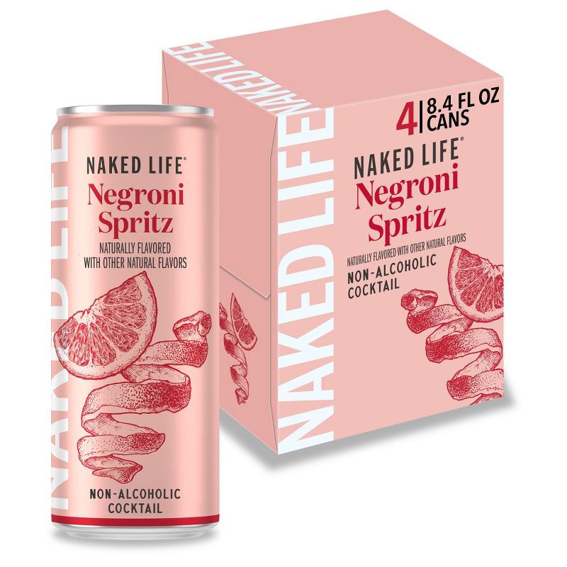 slide 1 of 6, NAKED LIFE Non-Alcoholic Negroni - 4pk/8.4 fl oz Cans, 4 ct; 8.4 fl oz