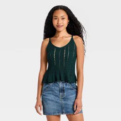 Women's Openwork Tank Pullover Sweater - Universal Thread™ Teal Green M