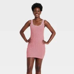 Women's Knit Mini Bodycon Dress - Universal Thread™ Red Striped L
