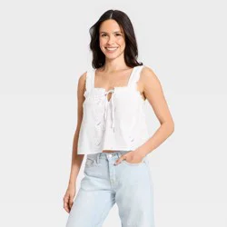 Women's Cutwork Paisley Tank Top - Universal Thread™ White M