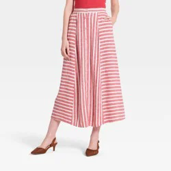 Women's Maxi A-Line Skirt - Universal Thread™ Red Striped M
