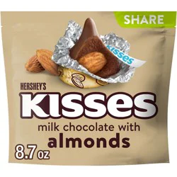 HERSHEY's Kisses Milk Chocolate With Almonds Candy - 8.7oz