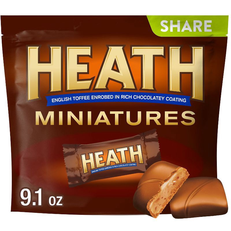 slide 1 of 7, Heath Miniatures English Toffee Chocolate Candy - 9.1oz, 9.1 oz