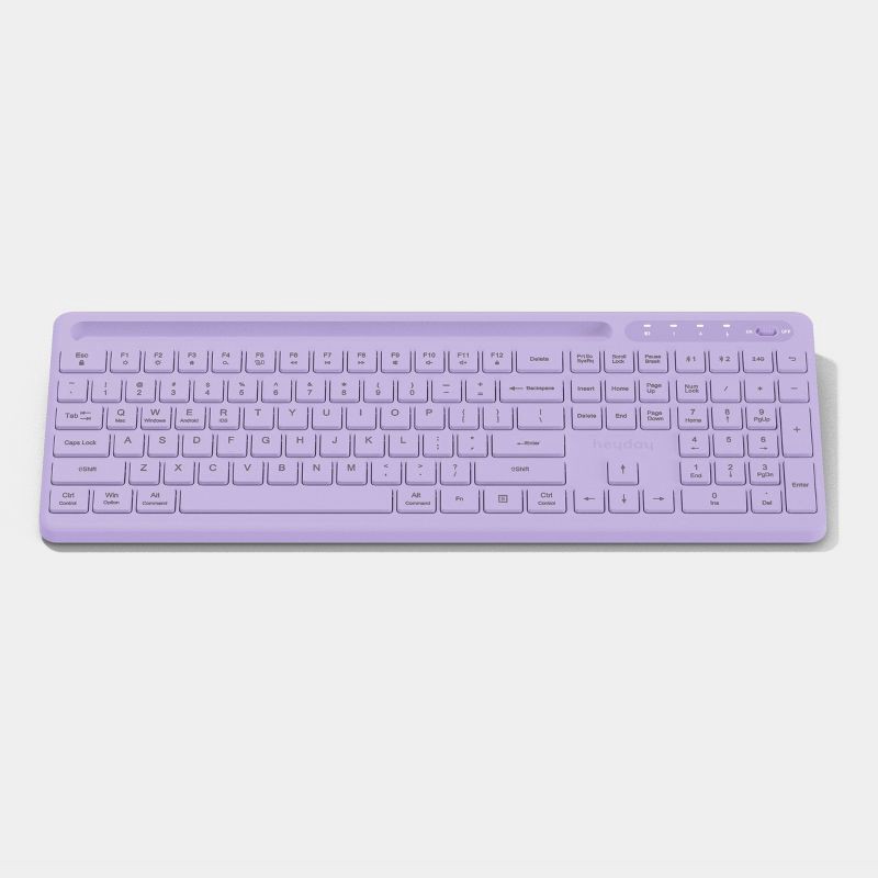 slide 1 of 6, Full Size Keyboard with Tablet Holder - heyday™ Purple Rose, 1 ct