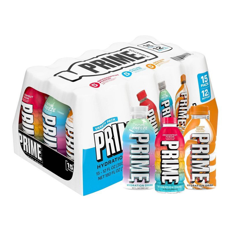 slide 1 of 12, Prime Hydration Variety Pack Sports Drink - 15pk/12 fl oz Bottles, 15 ct; 12 fl oz